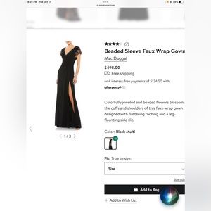 Mac Duggal Beaded Wrap Dress